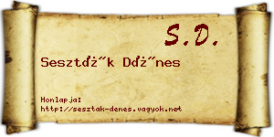 Seszták Dénes névjegykártya