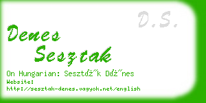 denes sesztak business card